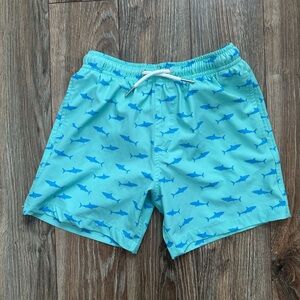 EUC/VGUC Kids Bermies Shark Swim Trunks with Liner sz 10